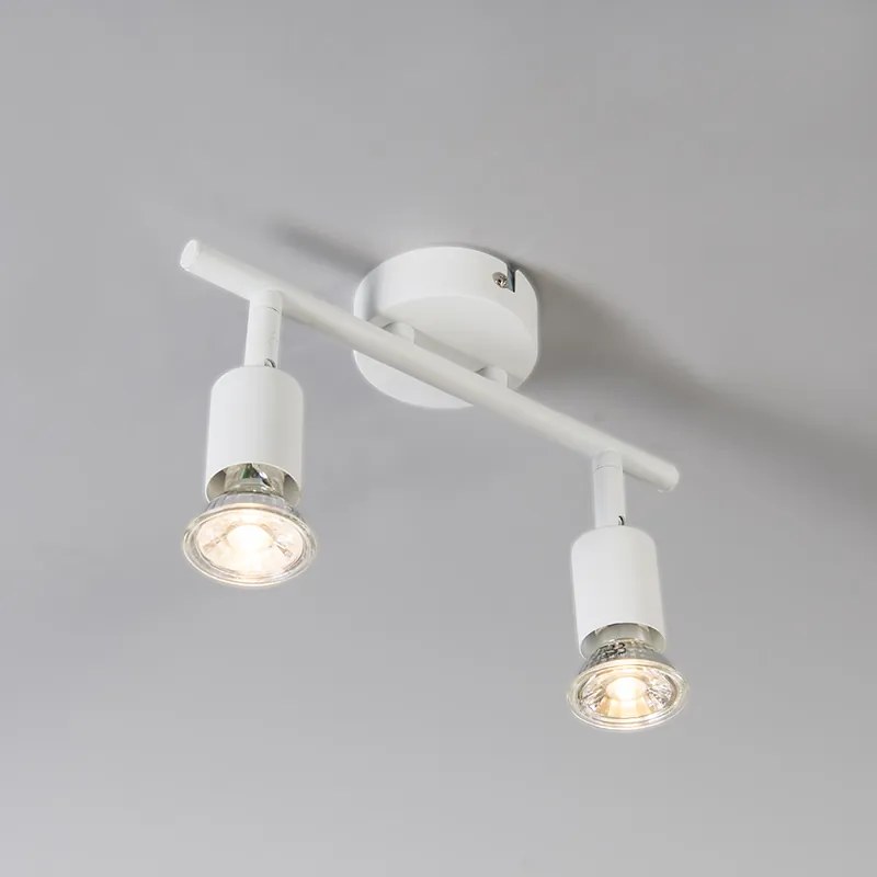 Moderne Spot / Opbouwspot / Plafondspot wit kantelbaar 2-lichts - Jeany Modern GU10 Binnenverlichting Lamp