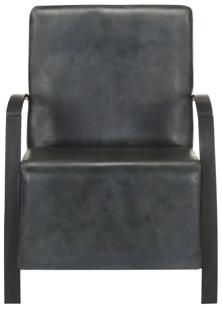 vidaXL Fauteuil echt leer verweerd grijs