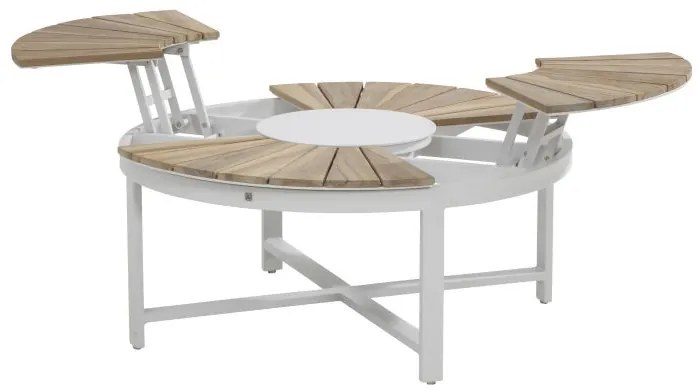 4 Seasons Outdoor | Forio coffee table 105 cm frost grey  Loungetafel    houtkleur weerbestendig