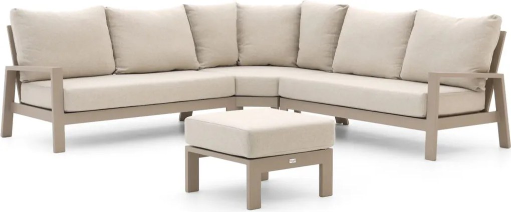 Hoek loungeset Tierra Outdoor | 5 personen | Loungeset Beige | Hoekbank Aluminium | 318x318cm | Kees Smit Tuinmeubelen