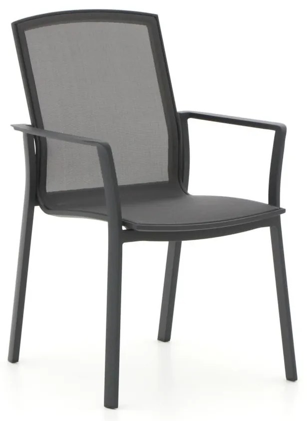 Dining tuinstoel | Bellagio  Dranera | Textileen | Grijs | Stapelbaar | Kees Smit Tuinmeubelen