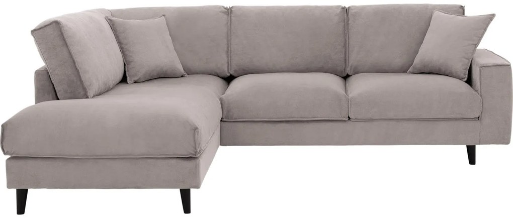 Goossens Bank Jonas beige, stof, 2,5-zits, urban industrieel met ligelement links