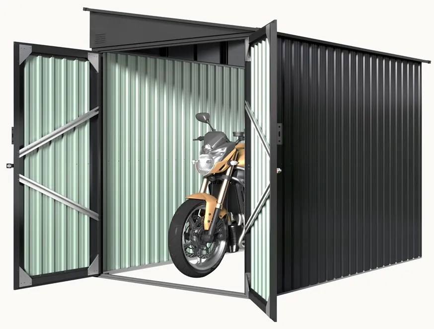 Arendal metalen gereedschapshuis 2,4 x 1,7 m Store Boss antraciet