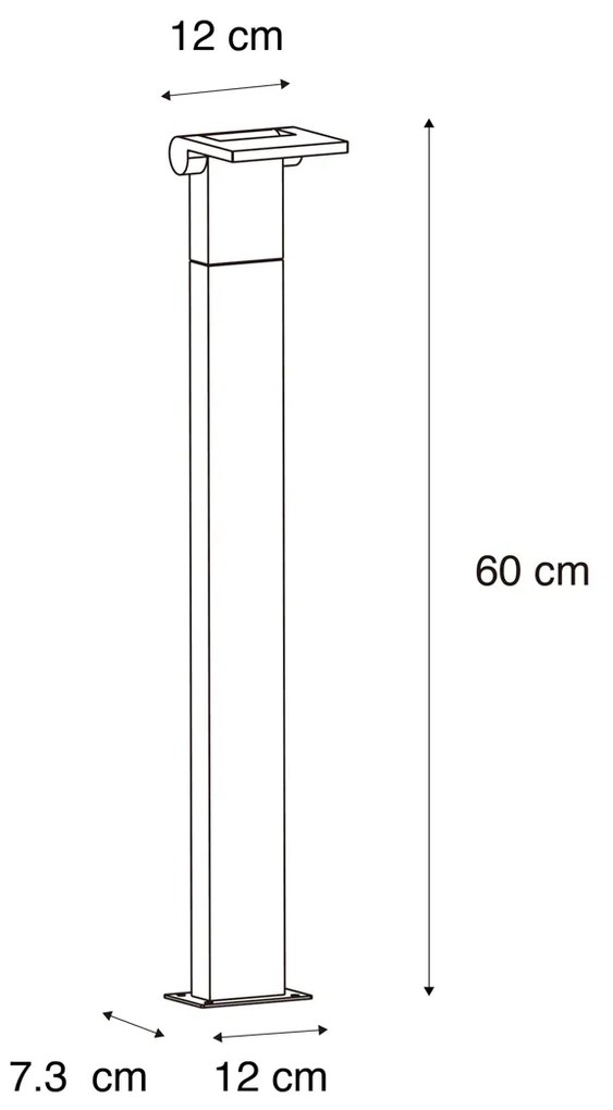 Moderne buitenpaaltje antraciet 60 cm incl. LED IP54 - Zane Modern IP54 Buitenverlichting