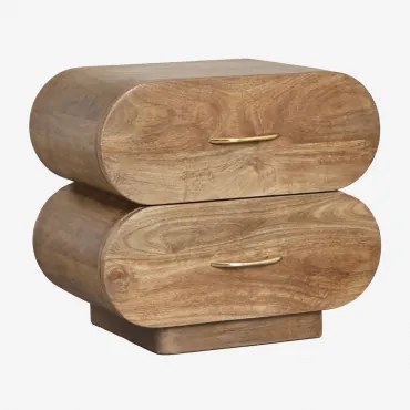 Elaia Mangohouten Nachtkastje 55x35 Cm Mangohout - Sklum