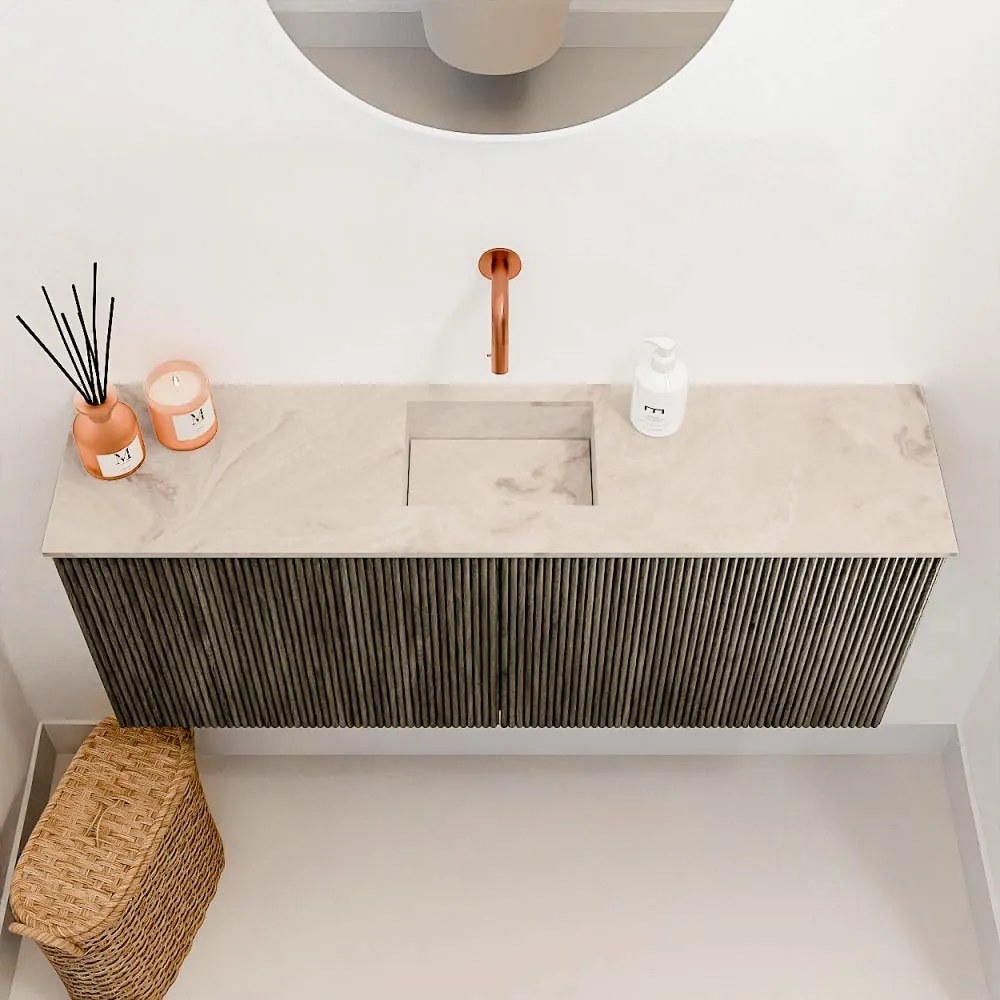 Mondiaz Joya DLux 100cm toiletmeubel shadow met wastafel faye midden zonder kraangat frappe
