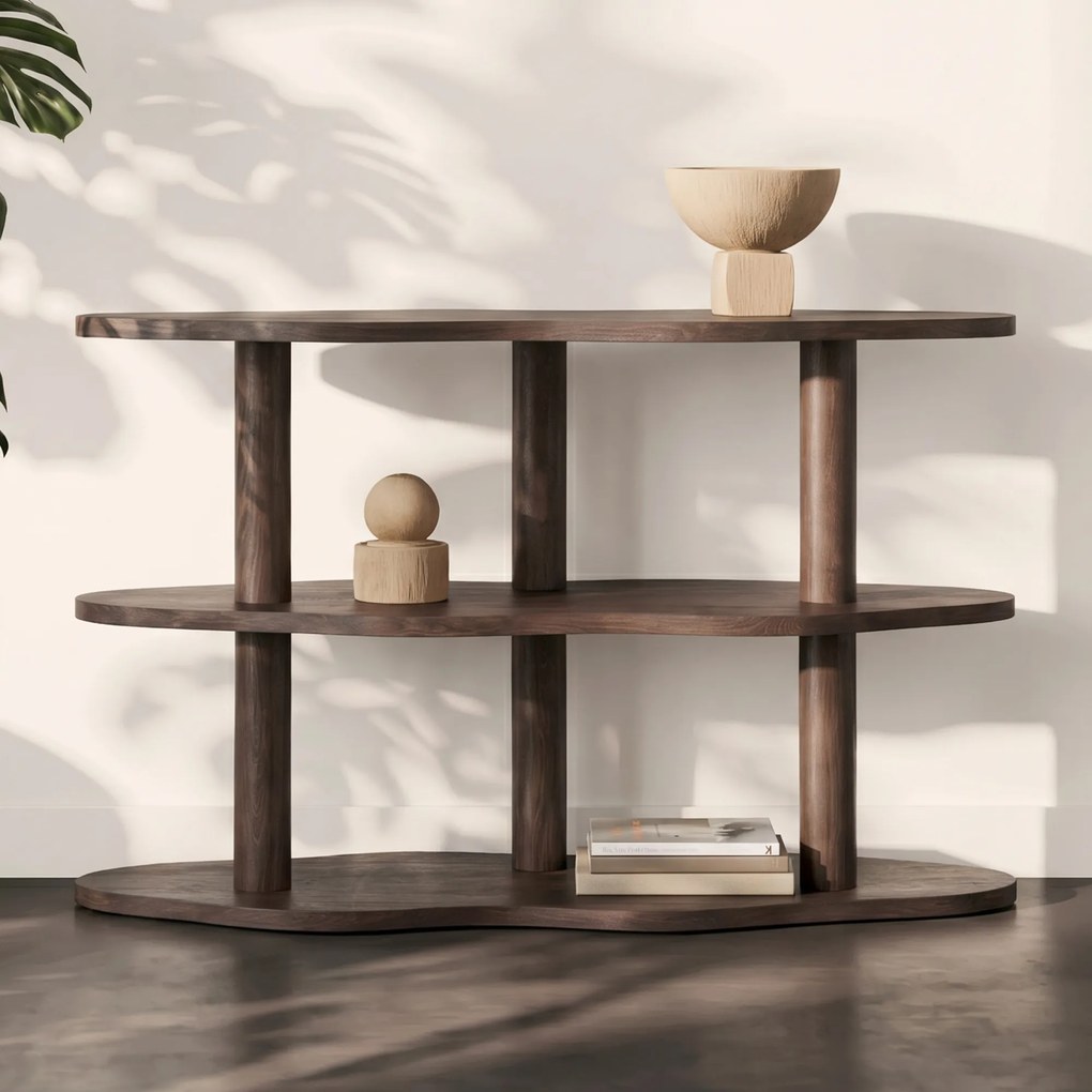 Lage Golvende Openkast Bruin - 120x45x75cm.