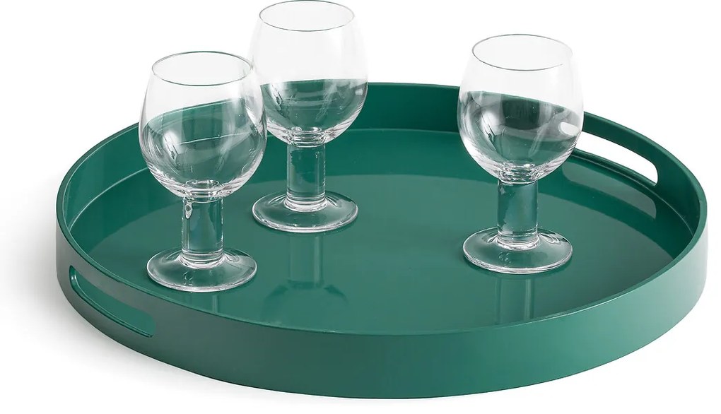 Rond, gelakt dienblad, Barniz