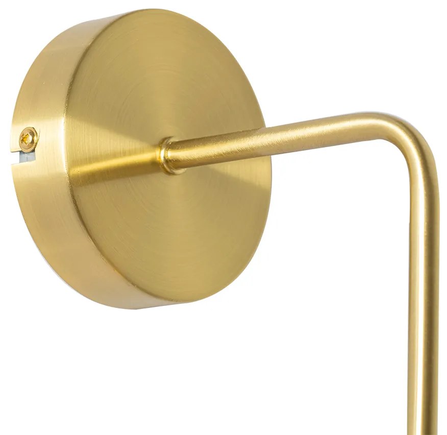 Art Deco wandlamp goud met glas - Laura
