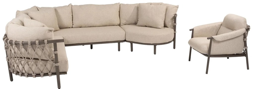 4 Seasons Outdoor Ezra hoek loungebank terre met love island LoungebankLoungeset   bruin weerbestendig