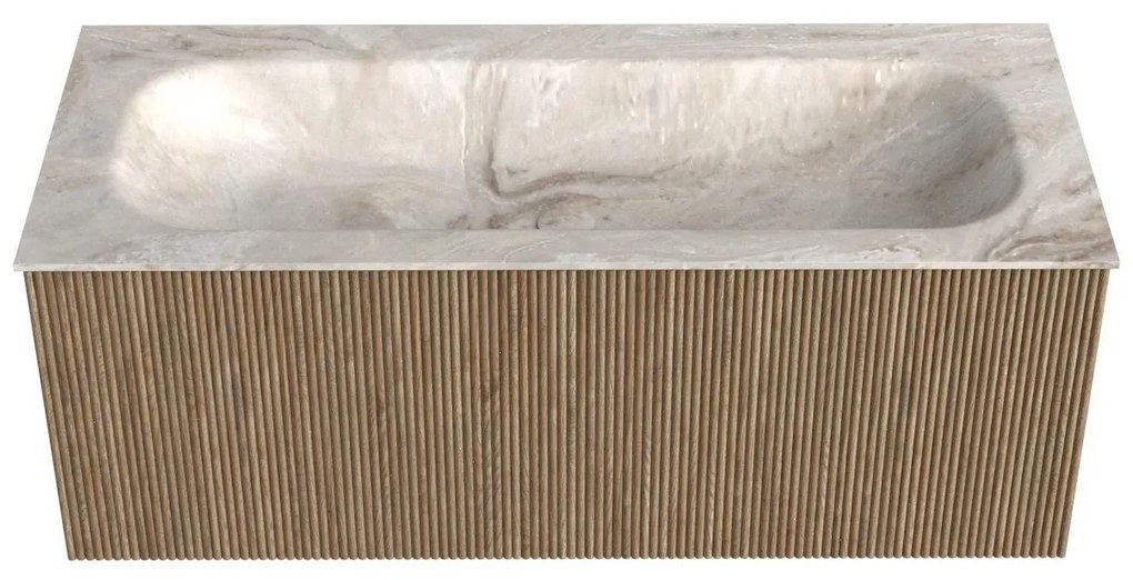 Mondiaz Kurve-dlux 110cm badmeubel dusk met 1 lade en wastafel big medium midden zonder kraangat frappe