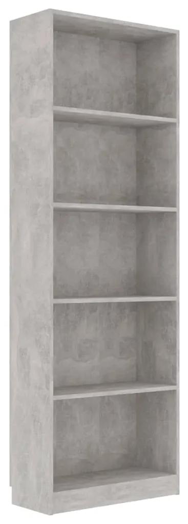 vidaXL Boekenkast met 5 schappen 60x24x175 cm bewerkt hout betongrijs
