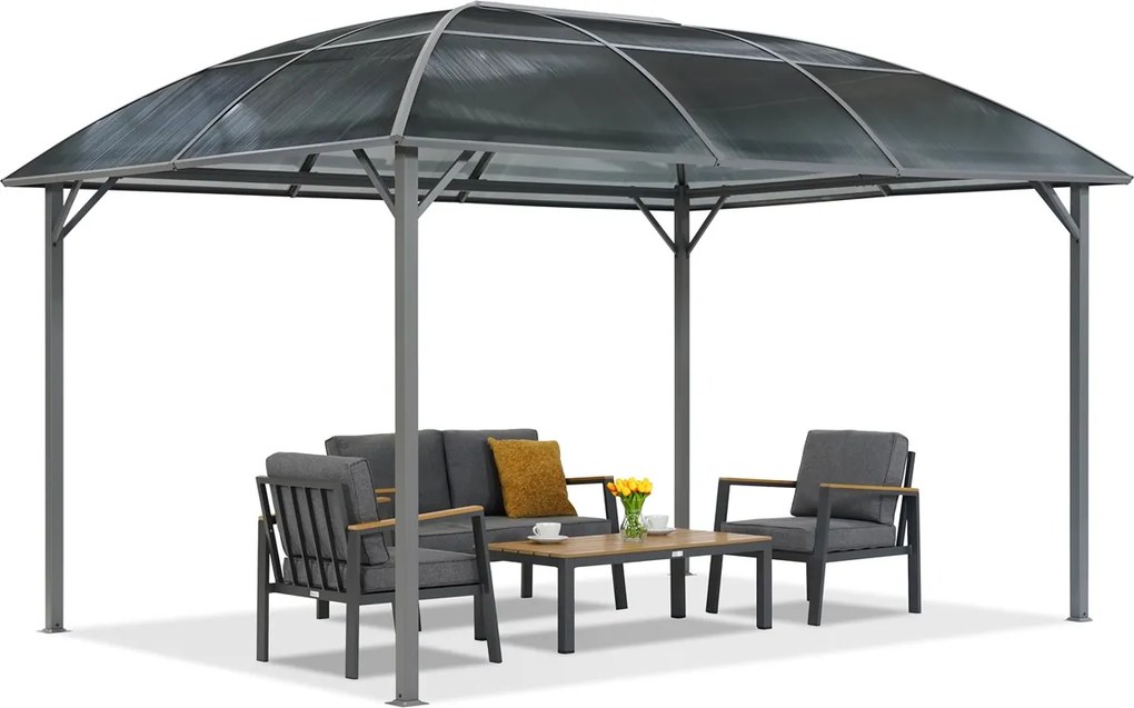 Metalen tuinhuis Dominican 3x4 met klamboe Garden Point antraciet