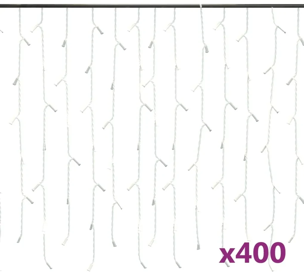 vidaXL Lichtgordijn met 400 LED's en 8 functies 10 m koudwit