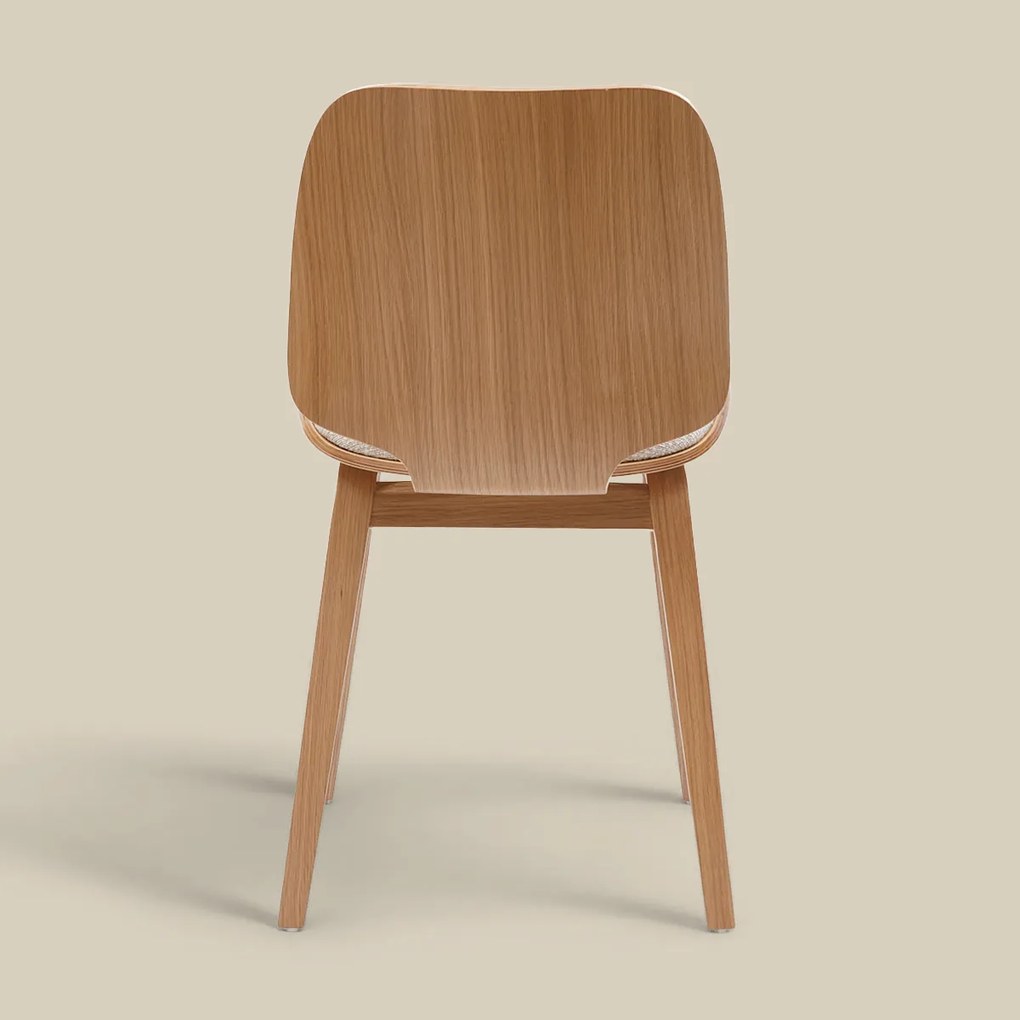 Scandinavische Vintage Stoel Plywood Eiken