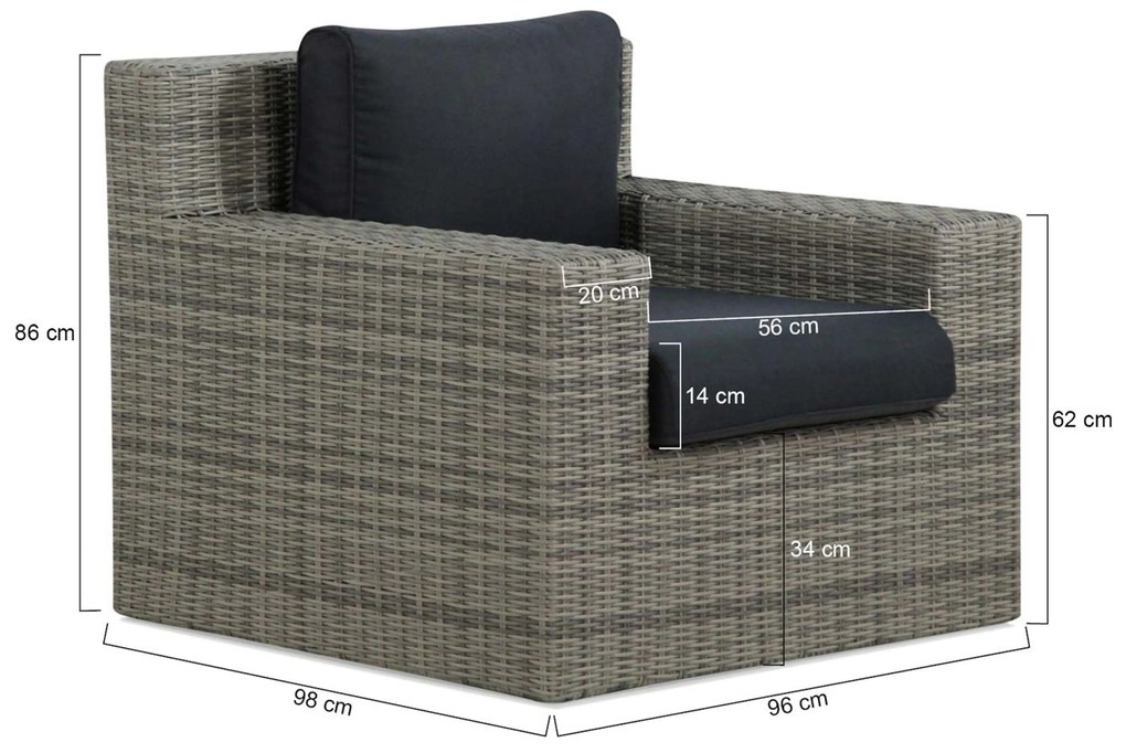 Hoek loungeset 5 personen Wicker Grijs Garden Collections Amico