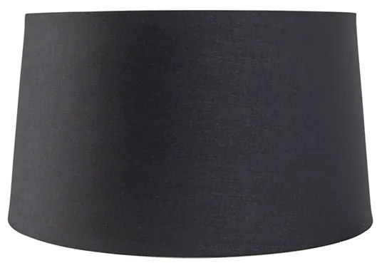 Katoenen lampenkap zwart 40/35/22 met gouden binnenkant