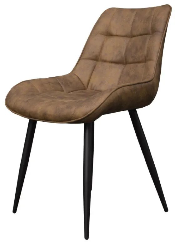 Eetkamerstoel - Loena - stof Cowboy retro lederlook taupe