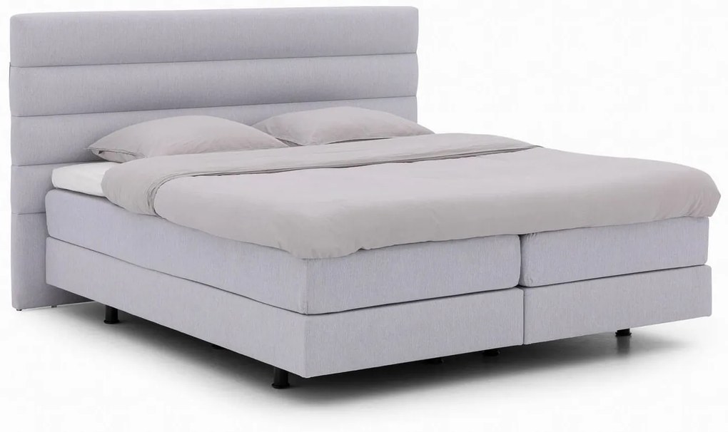 Goossens Boxspring Compleet Quatro Compleet, Vlak 160 x 200 cm box (=2x80cmx200cm) 2x matras gestoffeerd pocketv. 2x hoes ,1x topper joy deluxe