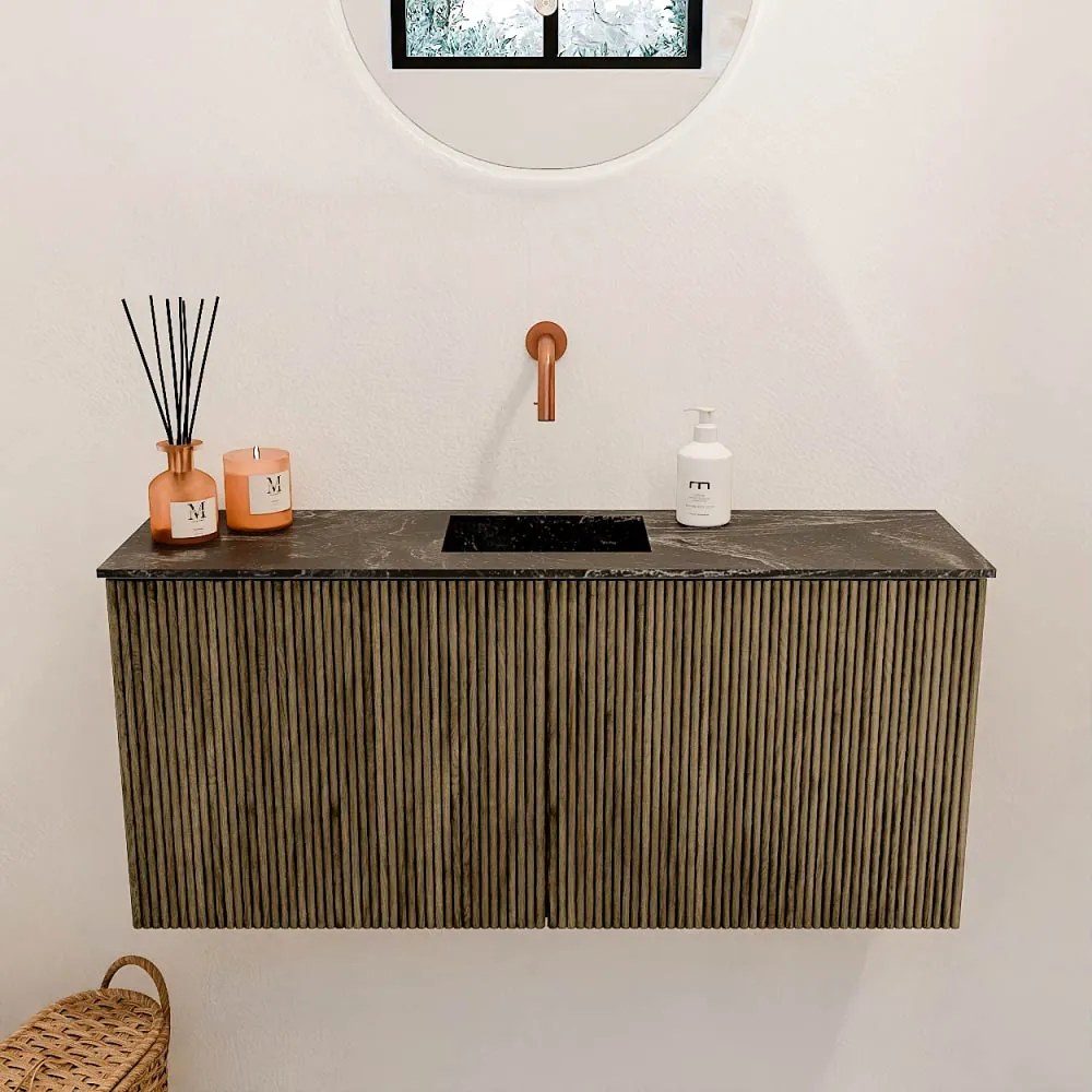 Mondiaz Joya DLux 90cm toiletmeubel dusk met wastafel faye midden zonder kraangat lava