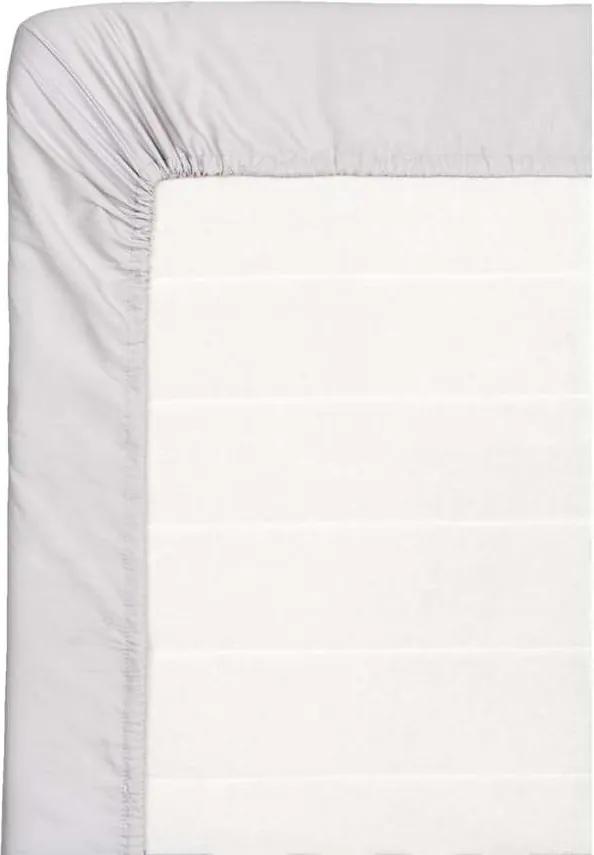 Hoeslaken percale katoen - grijs - 160x200 cm - Leen Bakker
