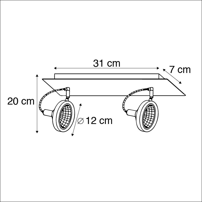 Design spot zwart 2-lichts verstelbaar - Nox