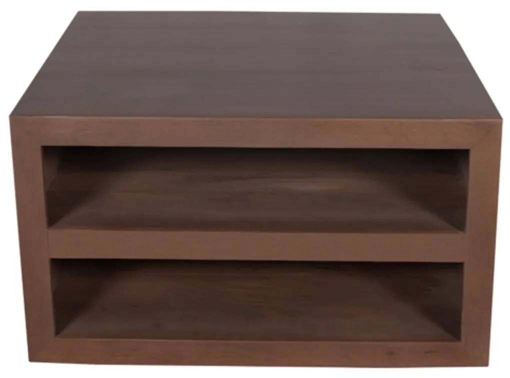 Starfurn Brussel Vierkante Salontafel Walnoot Hout - 80 X 80cm.
