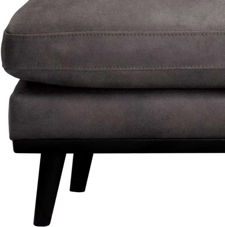 Loungebank Odissi chaise longue rechts - leer Kentucky antraciet 01 - 2,58 x 1,60 mtr breed