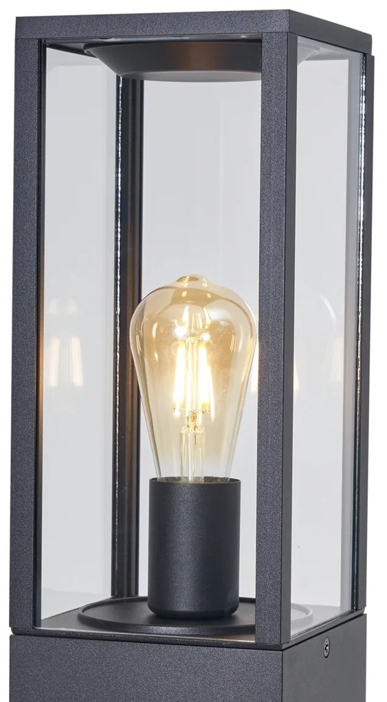 Moderne staande buitenlamp zwart 80cm met stopcontact IP44 - Charlois Modern E27 IP44 Buitenverlichting