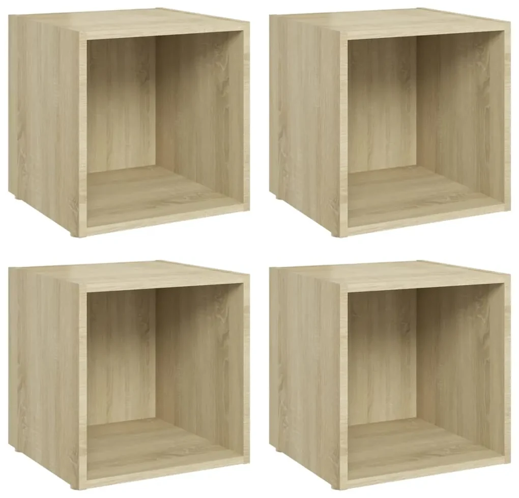 vidaXL Tv-meubelen 4 st 37x35x37 cm spaanplaat sonoma eikenkleurig