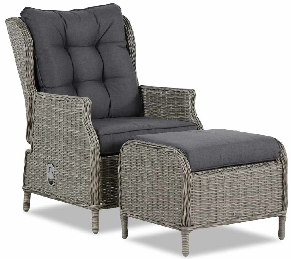 Bistroset 1 persoon  Wicker Grijs Garden Collections New Castle