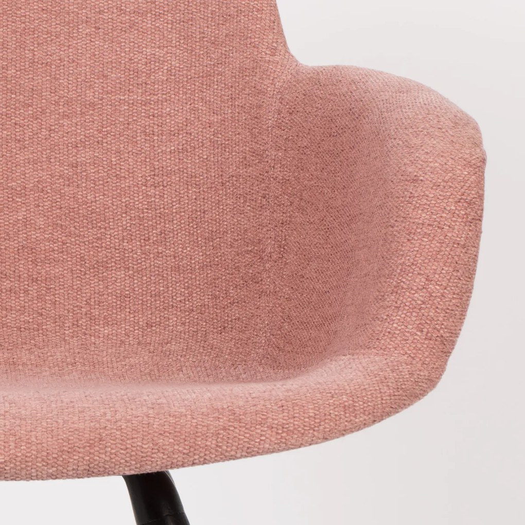 Zuiver Albert Kuip Soft Gestoffeerde Kuipstoel Met Arm Roze