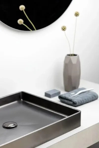 Qisani Vanity opbouw wastafel 52x41x7cm gunmetal