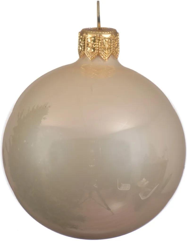 6 Glazen kerstballen glans 8 cm parel