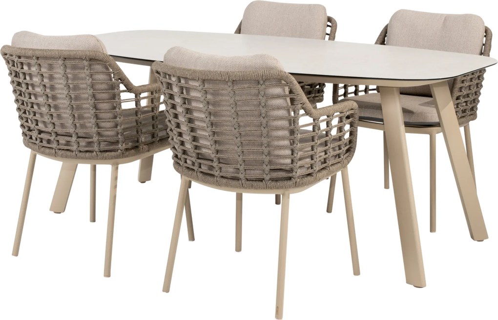 Manolo Puglia dining tuinset 180x95xH75 cm 5 delig keramiek latte Taste 4SO
