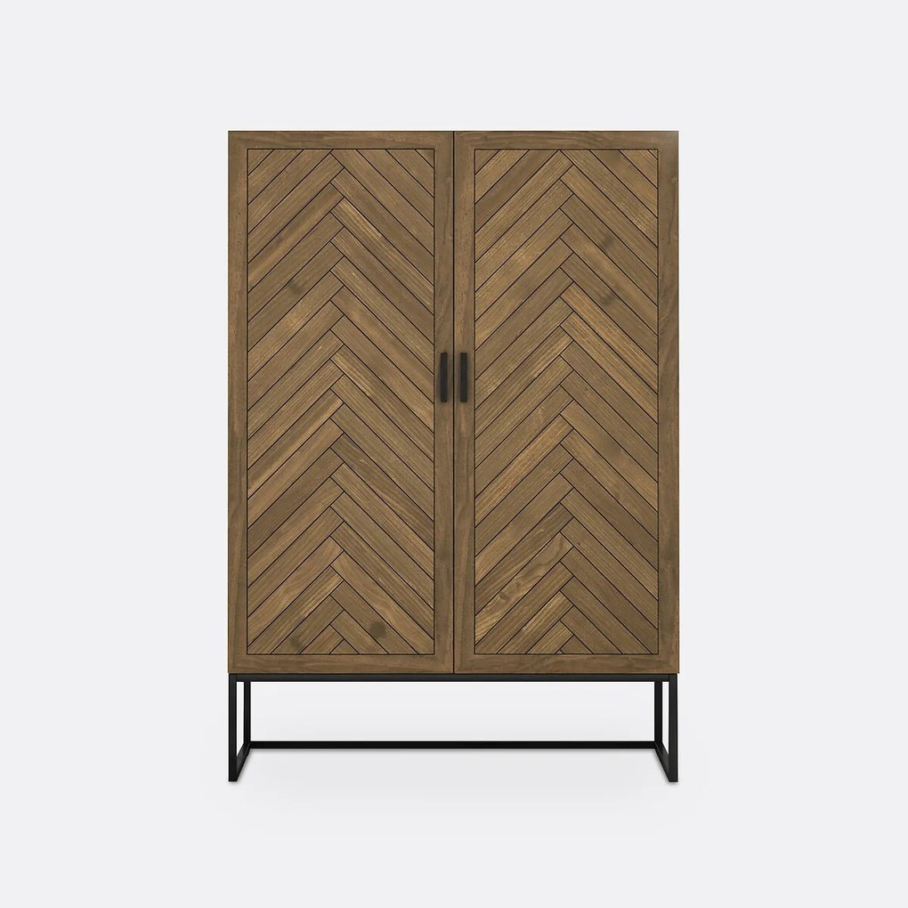 2-deurs dressoir, grenenfineer, Nottingham