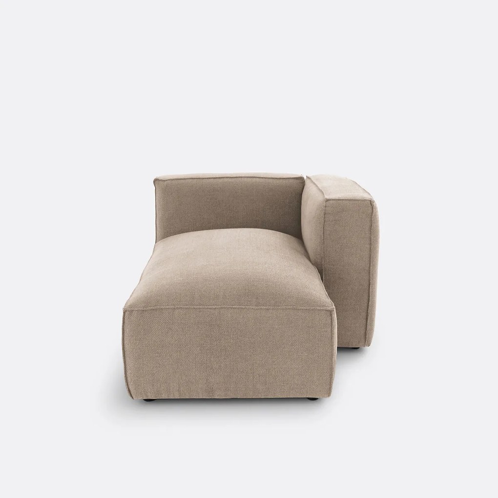 Modulaire longchair van getextureerde stof, Seven