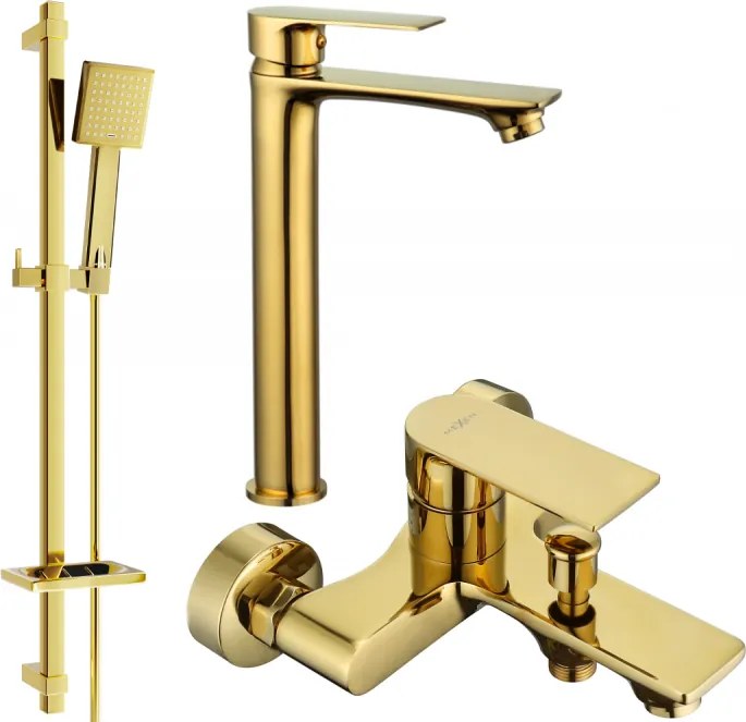 Mexen Royo DQ45 badkamerset, goud - 72213DQ45-50