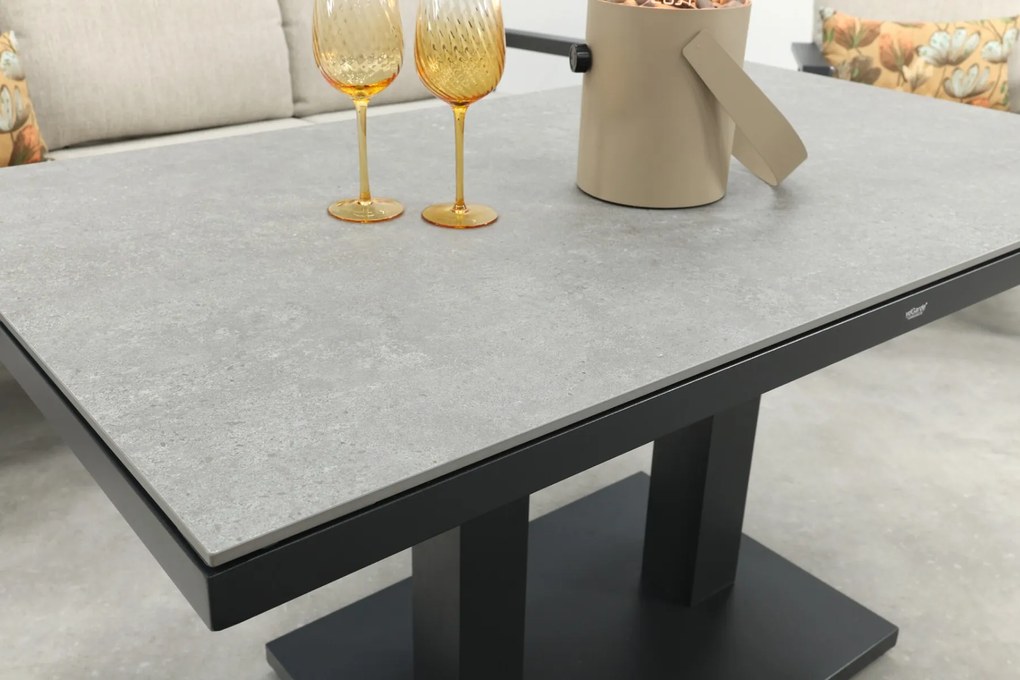 Lagos/Milford verstelbare 5-zits stoel-bank loungeset - antraciet