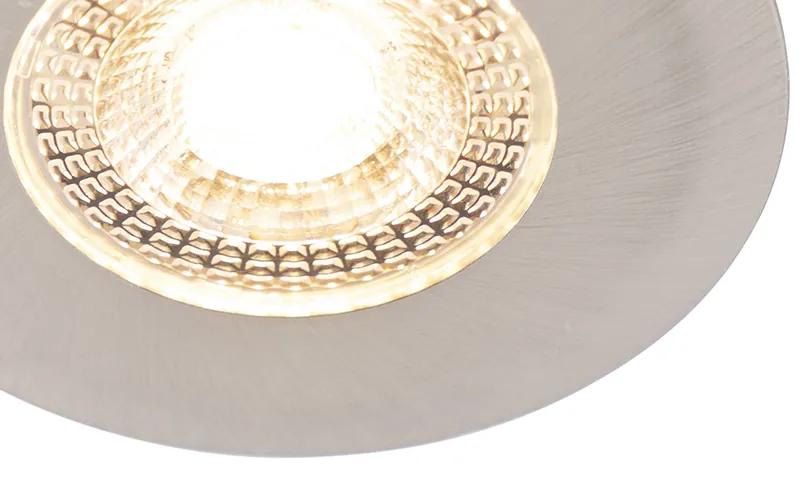 Buitenlamp LED Set van 5 inbouwspots zilver 3-staps dimbaar - Ulo Modern IP44 Buitenverlichting rond Lamp