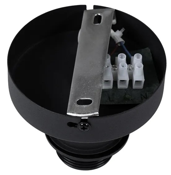 Oosterse wandlamp zwart bamboe rond - Pua