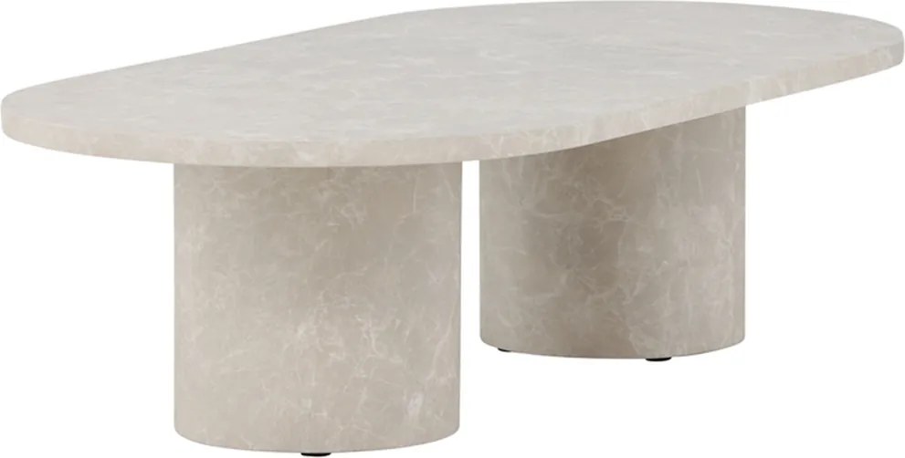 Hoge Beige Ovale Salontafel - 60 X 120cm.