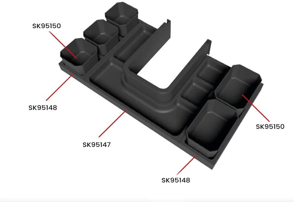 Sapho Lindo U-organizer om uitsparing 37x32cm antraciet