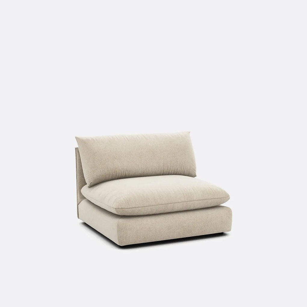 Fauteuil voor modulaire zitbank, in gemêleerd polyester, Malo