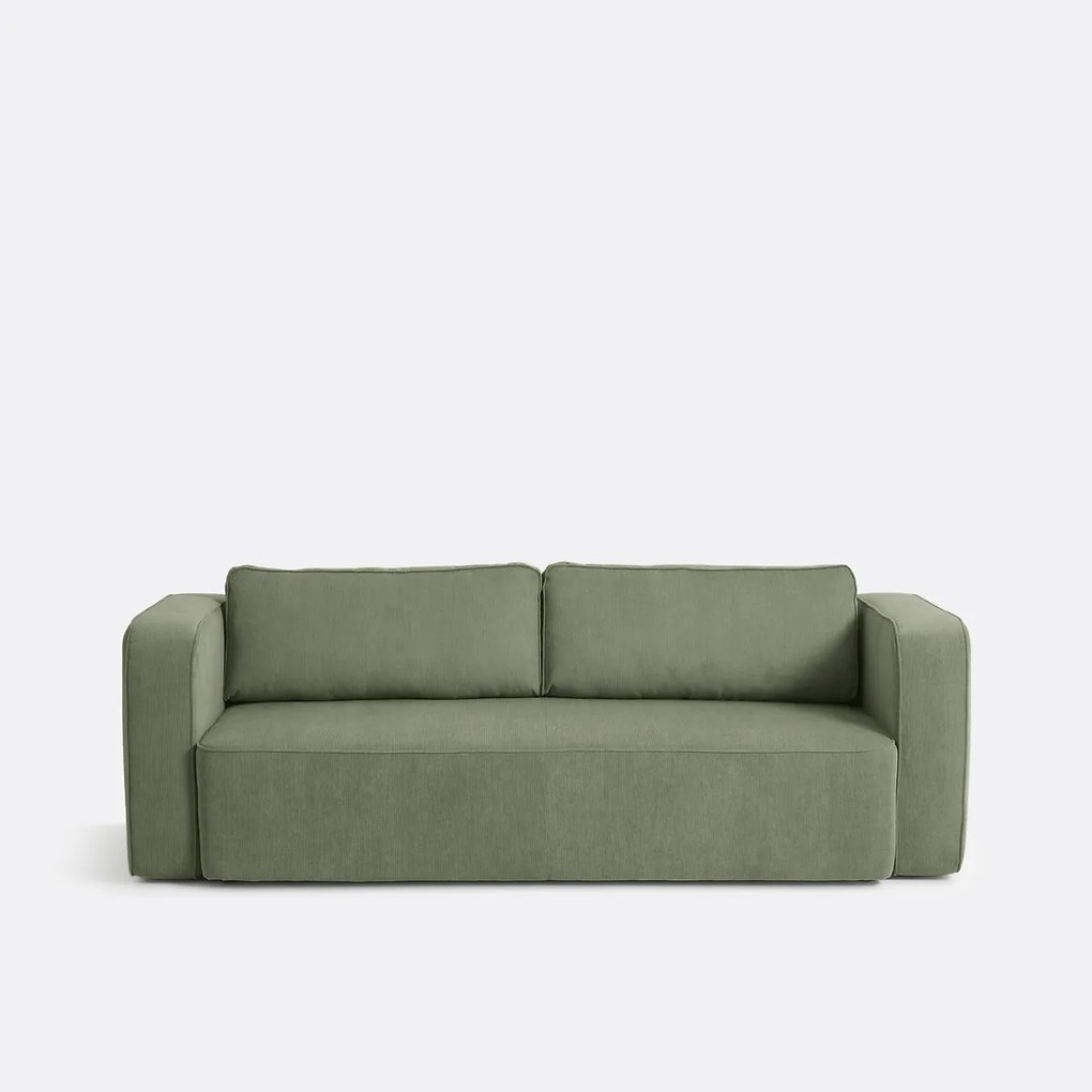 3-zitsbank, omvormbaar, met box, van fijn ribfluweel, AMEDEA