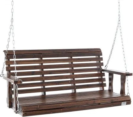 VEVOR Cederhouten veranda schommel, 1370x710x600mm, patio schommel voor tuin en terras, verbeterd draagvermogen van ca. 400 kg, robuuste schommelstoelbank met ophangkettingen voor buitengebruik, bruin