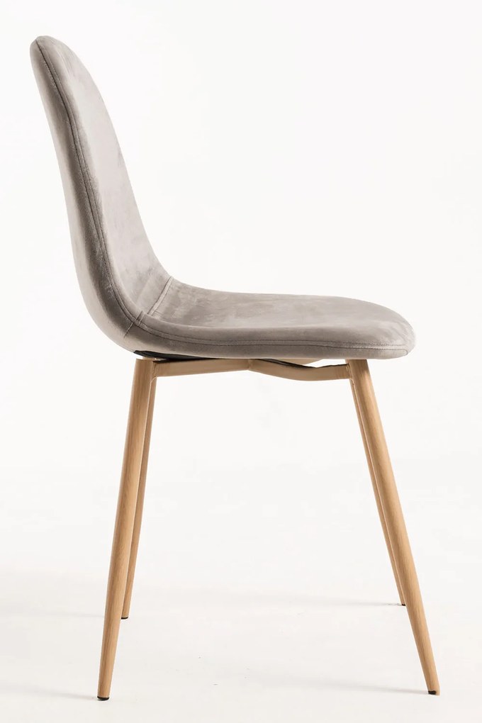 Set van 4 Teok Fluwelen Stoelen