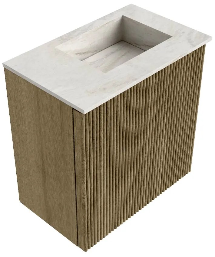 Mondiaz Joya DLux 40cm toiletmeubel dusk met wastafel faye rechts 1 kraangat ostra