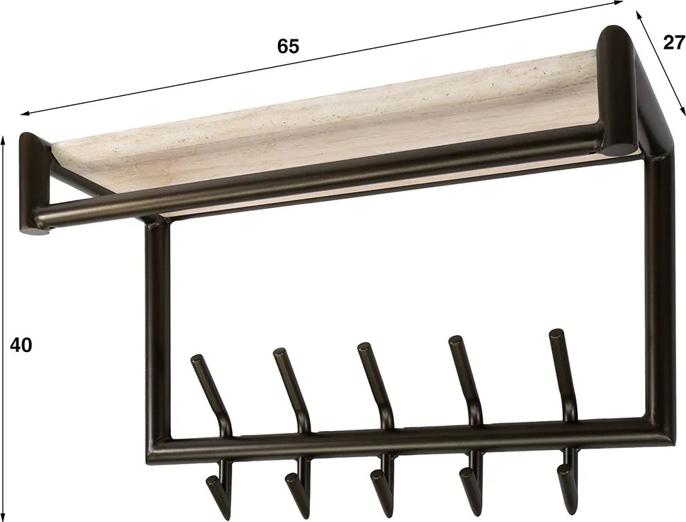 Kapstok Met Hoedenplank En 5 Haken