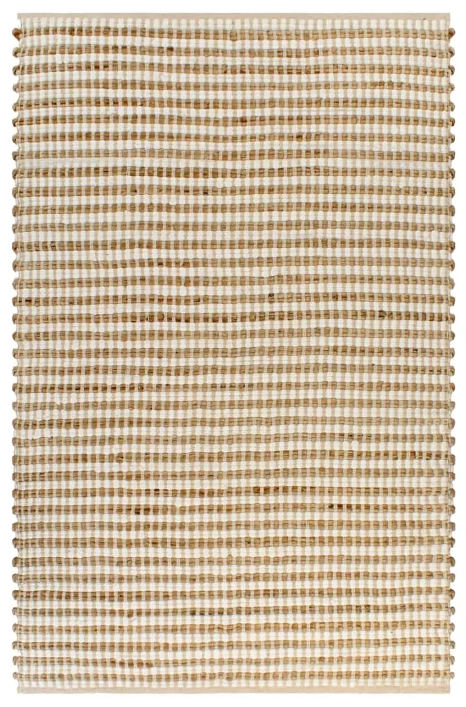 vidaXL Vloerkleed 120x180 cm handgeweven jute naturel en wit